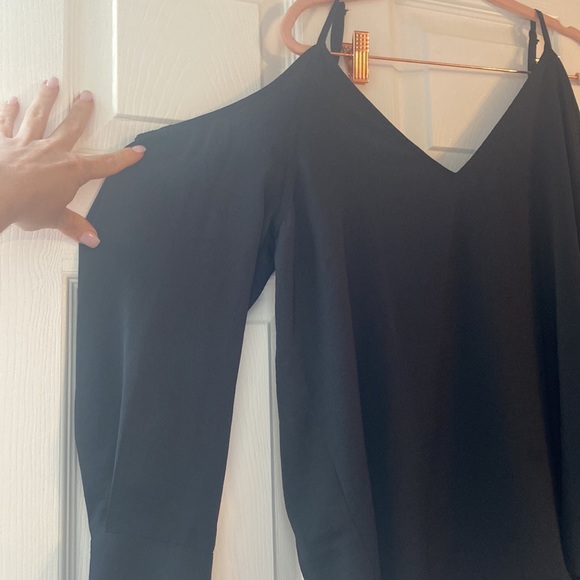 BEBE black satin top - Picture 3 of 5